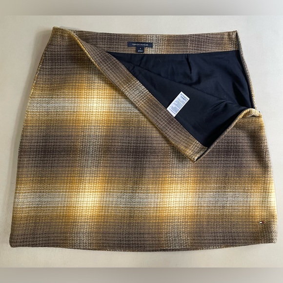 Women’s VTG Tommy Hilfiger Yellow and Brown‎ Plaid High Waisted Mini Skirt sz 6 - Picture 3 of 9